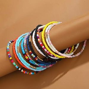 6pc Beaded Anklets